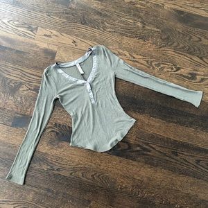 American Rag Fitted Long Sleeve Top